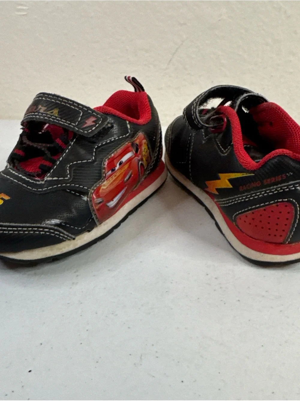 Kids Black & Red Lightning McQueen Sneakers